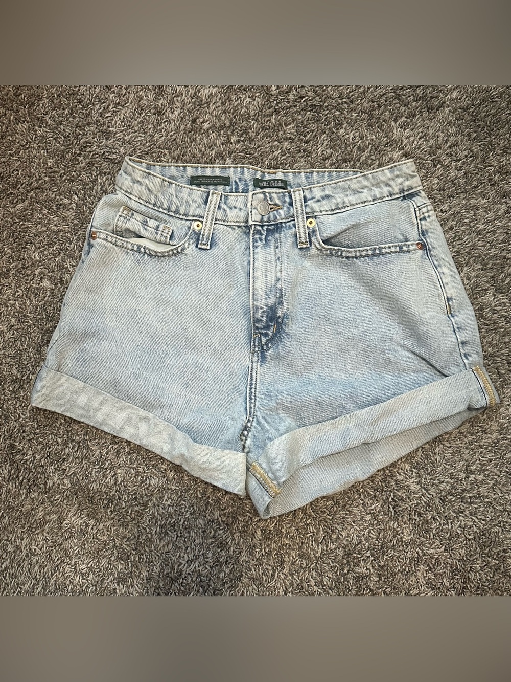 wild fable Light Wash High-Rise Rolled Hem Denim Shorts